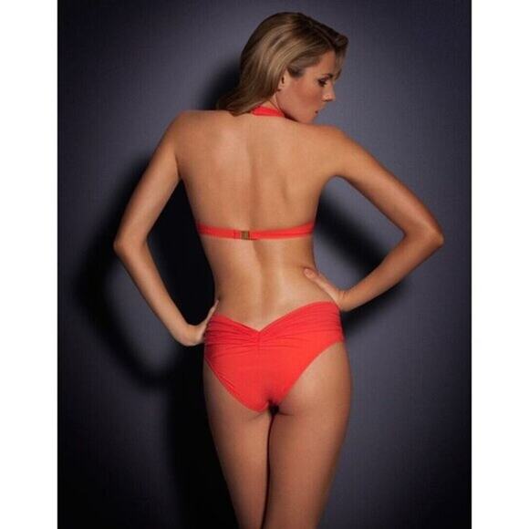 Agent Provocateur Lyssandra Cut Out One-Piece Swimsuit Bathing Suit Coral Sz 32C - Picture 8 of 8